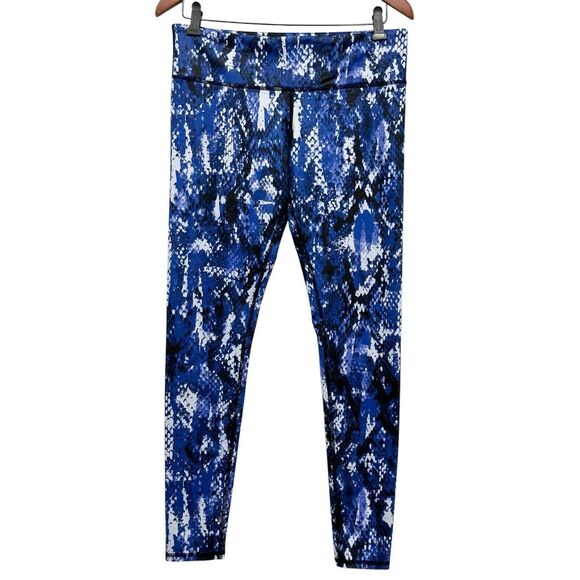 Alo Yoga Womens Sz M Airbrush Deep Electric Blue Python Snakeskin Leggings Pants - Picture 1 of 7